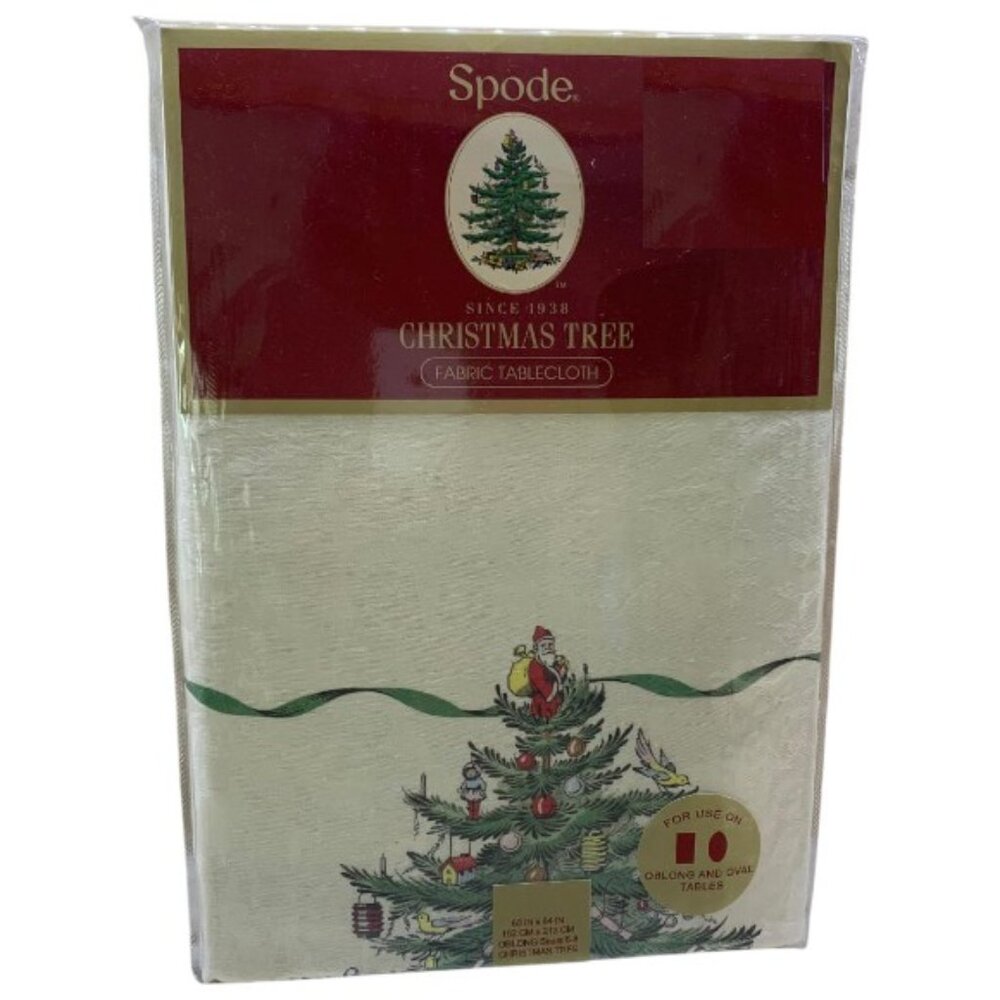Spode Christmas Tree Tablecloth 60x84 NWT